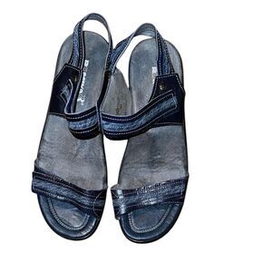 Romika Blue Leather Blue Sandals Size 40